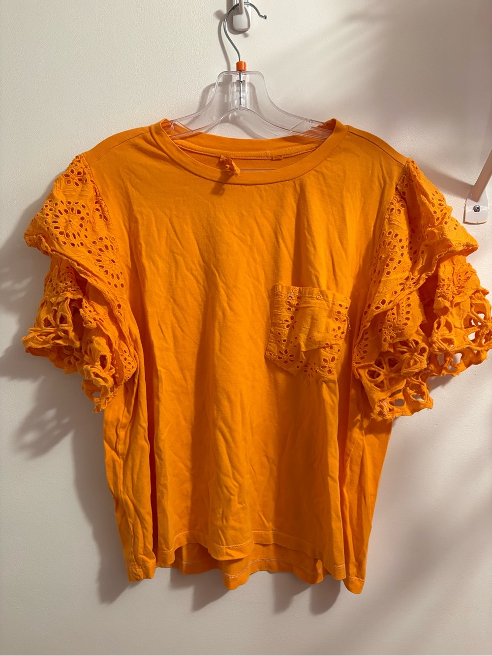 Forever That Girl Anthropologie Eyelet Top XL